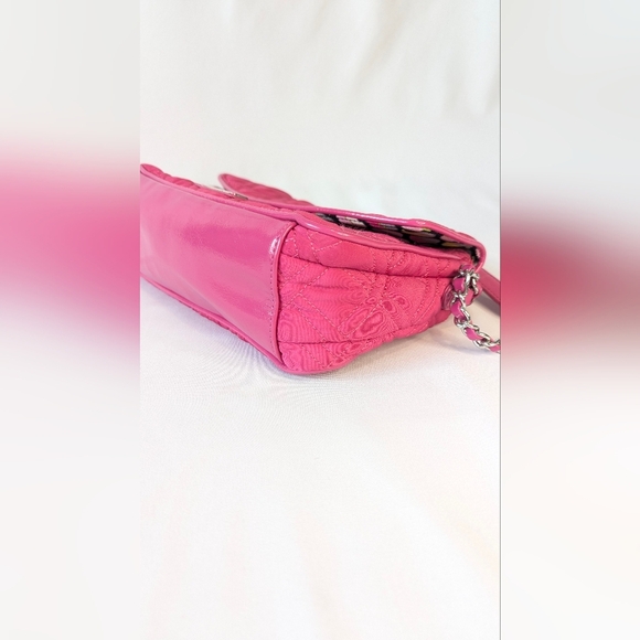 Vera Bradley Quilted Shoulder Bag Hot Pink Patent Leather Barbie Barbiecore EUC - Picture 8 of 10